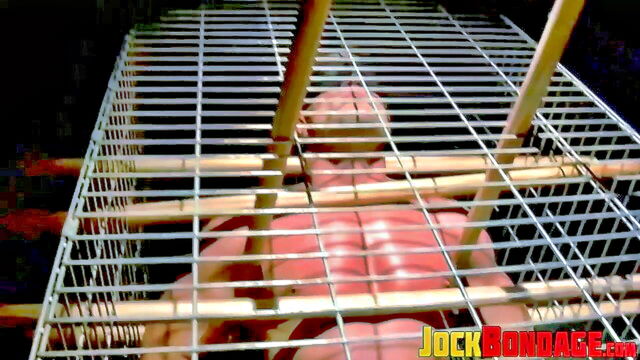 bondage, clean shaven, other location - ball stretching with master dire