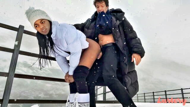 outdoor, snow, lustery - essel and sofi outdoor porn