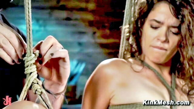 hogtie dildo fucked suspended