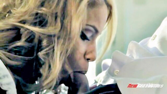 old man spanks naughty blonde