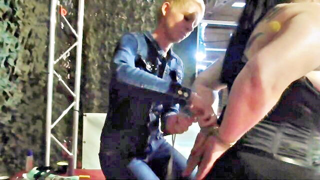 bdsm, bdsm humiliation, bdsm bondage - public breast challenge cat