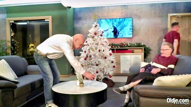 oldje, lesbian, young vs old - old perverts xmas lesbo action