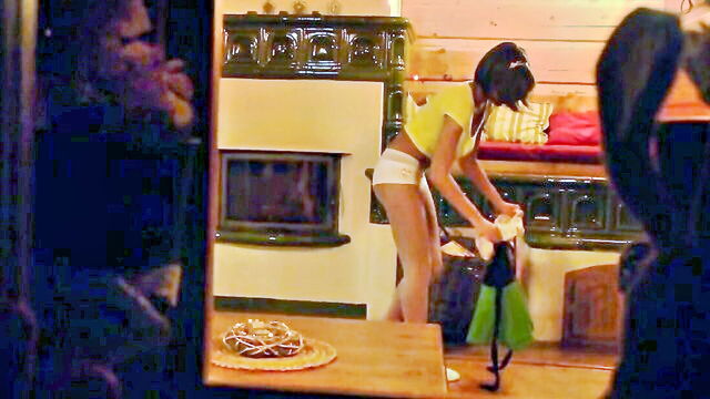 neighbor gets cum on her big boobs