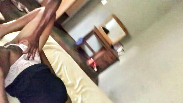 ebony, creampie, hardcore - caught nut busting porn