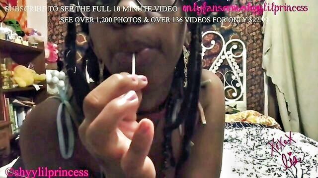 shyylilprincess - lia ebony goddess sucks Lia’s Dildo