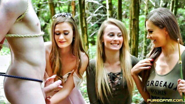 Carmel Anderson, Honour May, Tina Kay - cfnm outdoors with tina kay