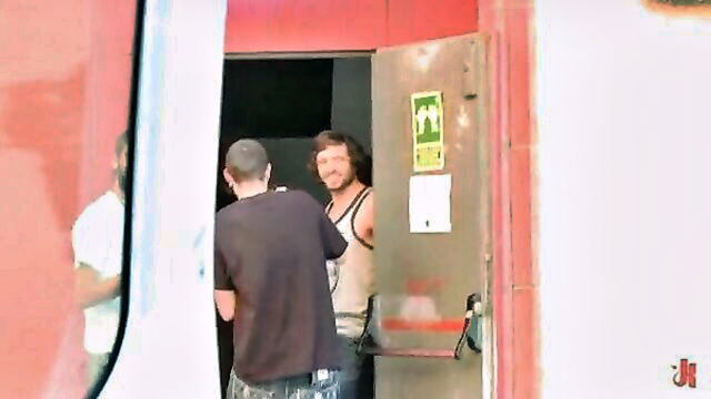 headfuck, deepthroat, cum - stranger jerk and fuck a slut in the street