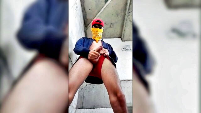 cumshot, twink, gay public masturbation - public masturbation latin ass