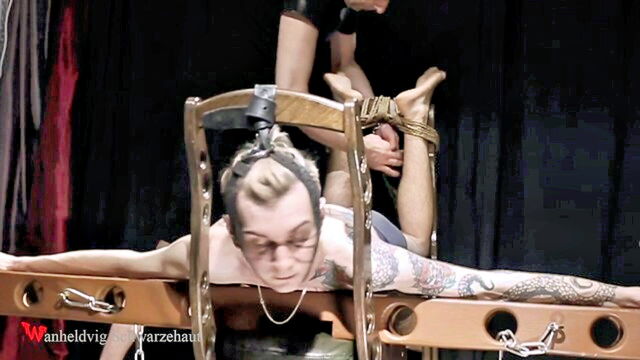 wet, gay face, bondage - foot tickling with compilation