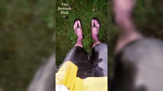peeing, outdoor pee, peeing pants - backyard pissingCompilation