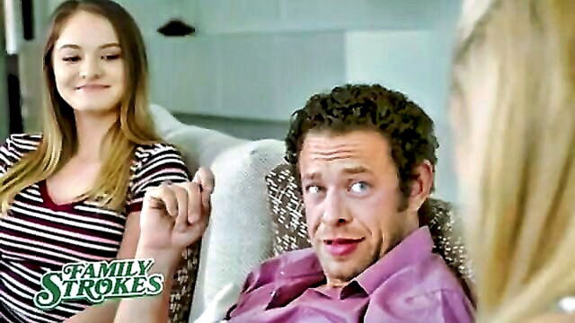 step daughter gets fucked by stepdad while milf watches in taboo video