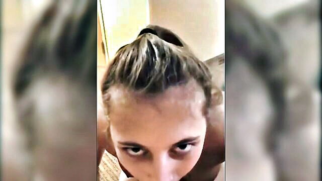 amateur, anal, bbw - a young blonde girl gives a blowjob and has sex with her boyfriend on camera