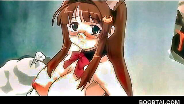 anime, cartoon, animation - well endowed anime sweetheart gets penetrated with a banana in a steamy video