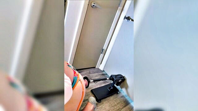 amateur, anal, blonde - sex machine butt drilling