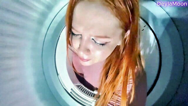 mom, old and young, machine fucking - stepmom stuck in washer video