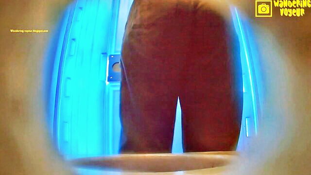 toilet, piss, amateur - public restroom voyeur