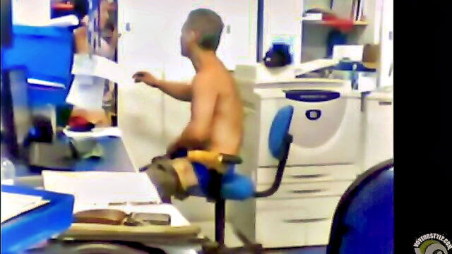 foreplay, office, caught - office foreplay security camera