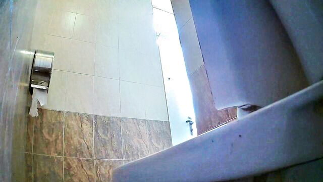amateur, toilet, piss - gas station voyeur cam