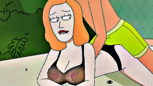 rickandmorty, rickandmortyawaybackhome, randm - a thrilling poolside adventure with the smith family and iconic animated characters from rick and morty