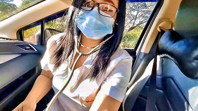 babe, homemade, asian - filipina amateur nurse gets a ride and a handjob