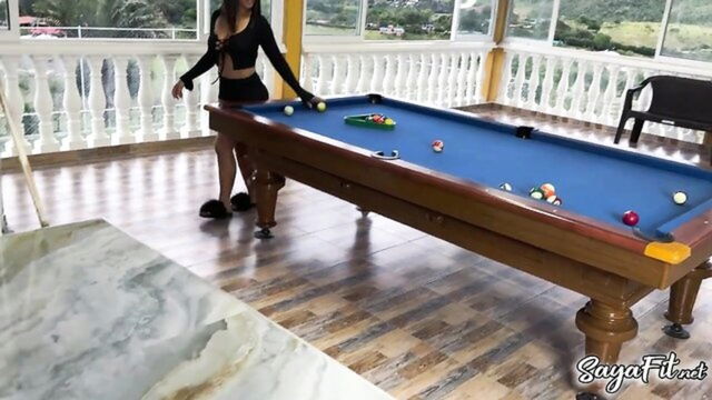big tits, latina, anal - pool ball ass play
