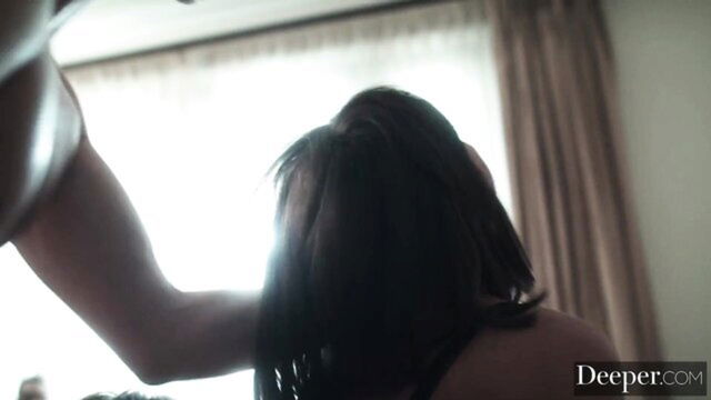 ffm, threesome, bed - two girls share a big dick