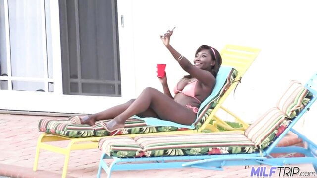 cumshot, ebony, blowjob - thick black mom big tits