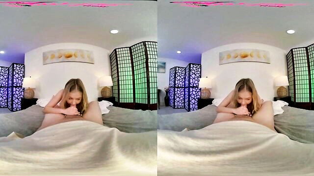 blonde, blowjob, cumshot - petite threesome sex