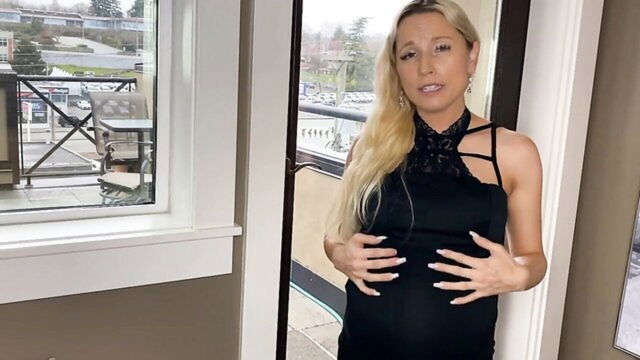 blonde, big tits, amateur - preggy neighbor popping video