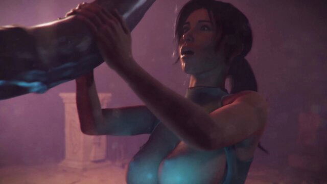 gloryhole, tomb raider, lara croft - lara croft deepthroat monstercock