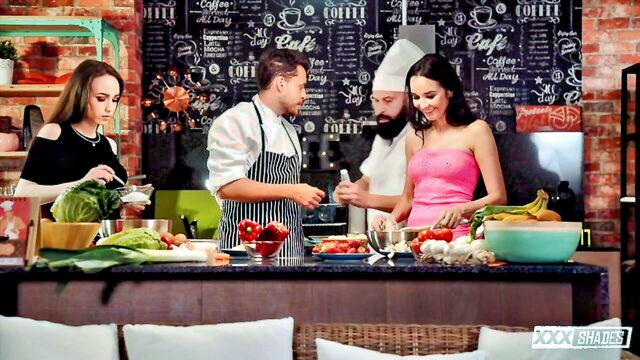 Francys Belle - kitchen threesome with francys belle LETSDOEIT