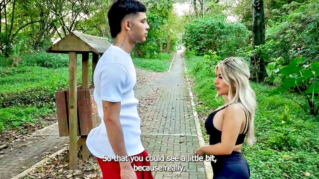 petite, blonde, outdoor - stranger porn in public park