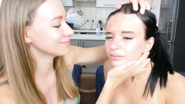 lesbians, mature, licking - face licking lesbian fetish