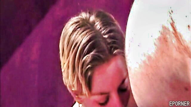 blowjob, mature, blonde - two big cocks for slutty bitch