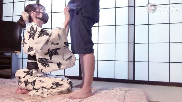 素人 カップル, cum in mouth, japanese wife - bathrobe girl cosplay sex