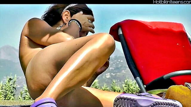 small ass, nude beach, hidden cam - hidden beach camera captures nude teenagers in high definition