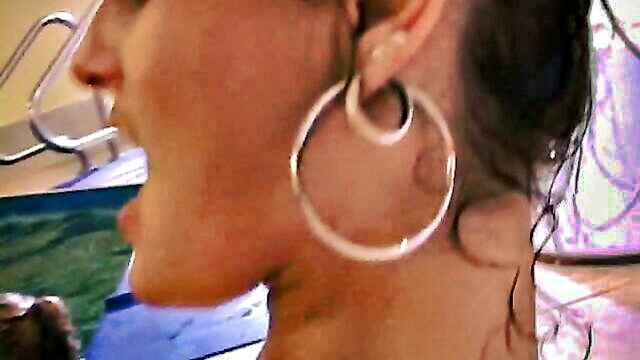 sex party, pool party, group gangbang - group sex at the pool with brunettes