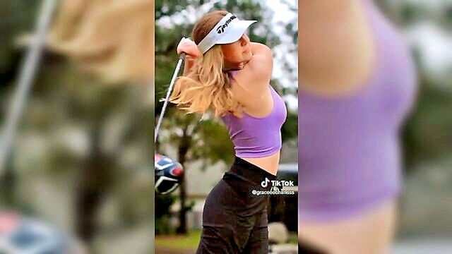 amateur golf enthusiast shows off her sexy skills in a tiktok video : leora_grady