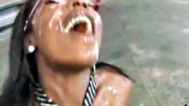 blowjob, black, cumshot - white men and black girls engage in interracial gangbang session with taylor
