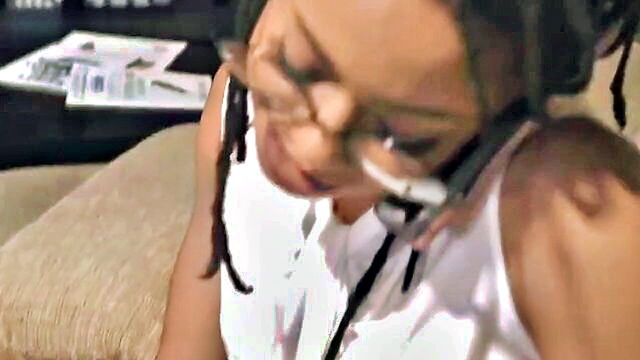 anal, amateur, asian - skiny ebony babe with luscious locks gets penetrated in big ass hardcore session