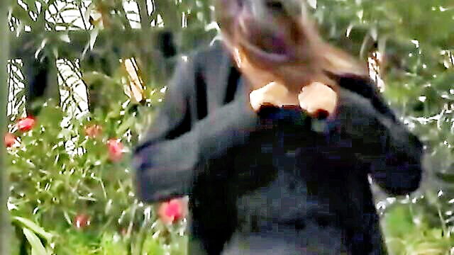 a shy brunette falls prey to a mischievous guy in a public park witnessing a young japanese woman being duped by someone placing an item under her shirt : alayna19