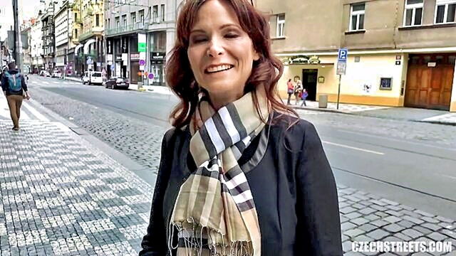 Syren De Mer - a mature woman engages in anal intercourse with a stranger on the street showcasing her large breasts and ass