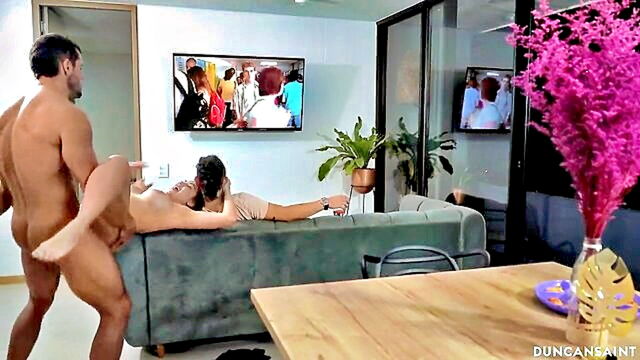 whores, latina, cheating - he cheated on her watching tv
