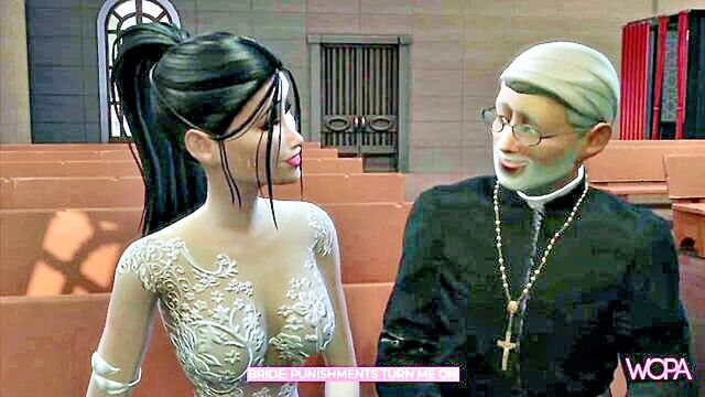 animation, public, hentai - hot priest anime bride cheating