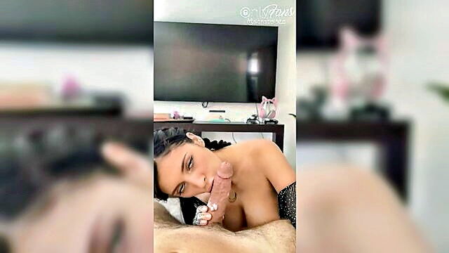 blowjob, big ass, big tits - a latina giving a blowjob to a man until he ejaculates in her mouth tagged with big ass and cumshot
