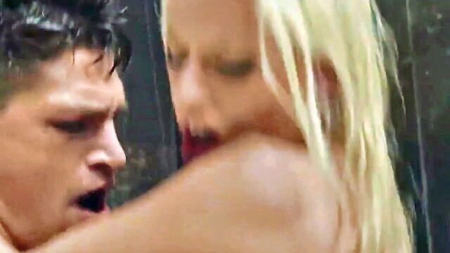 Jessie Volt - jessie a blonde babe swallows cum and experiences creampie during a teen orgy