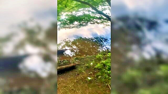public interracial blowjob with deep throat technique in the woods : Onlyfans