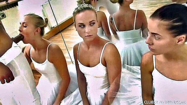 Vinna Reed, Cayla Lyons - uniformed dancers engaging in group sex with big dick lingerie and fetish elements deanna_pacocha