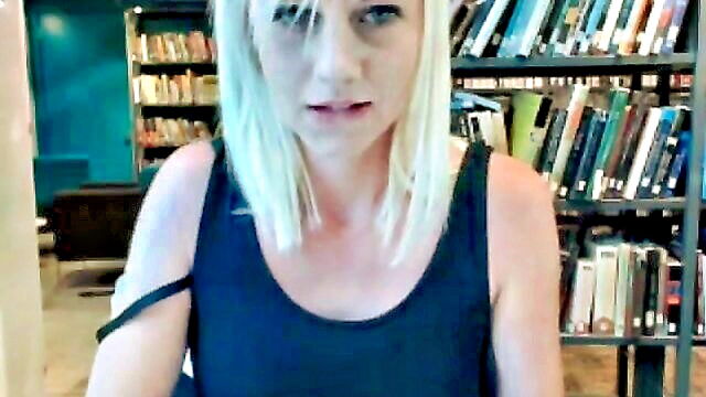 Shelly - uninhibited public pleasure with shelly in her namesake library wiza_alison