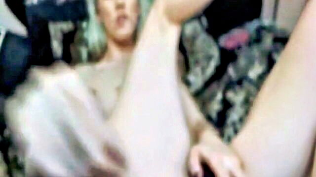 amateur blonde masturbates with a creamy dildo on webcam show : khowells181